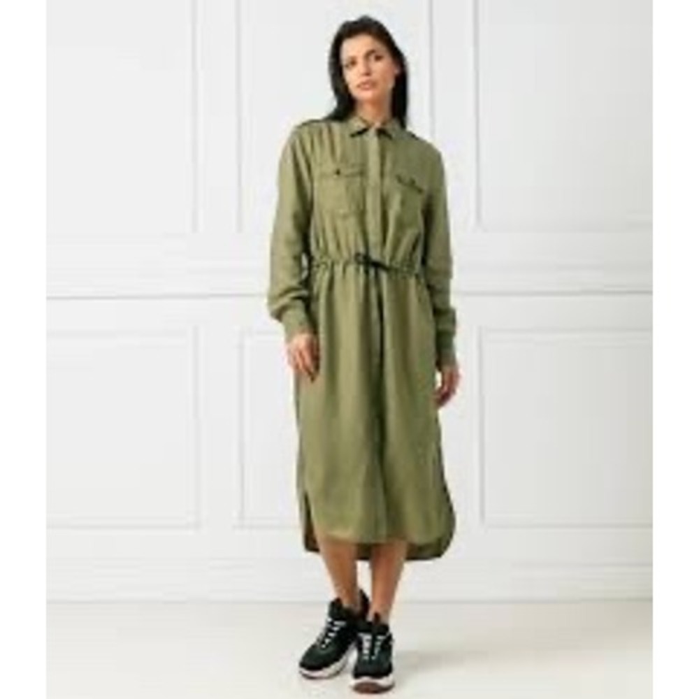 G-Star Raw Rovic Maxi Long Sleeve Shirt Dress In Green Size XS Gorpcore Modern